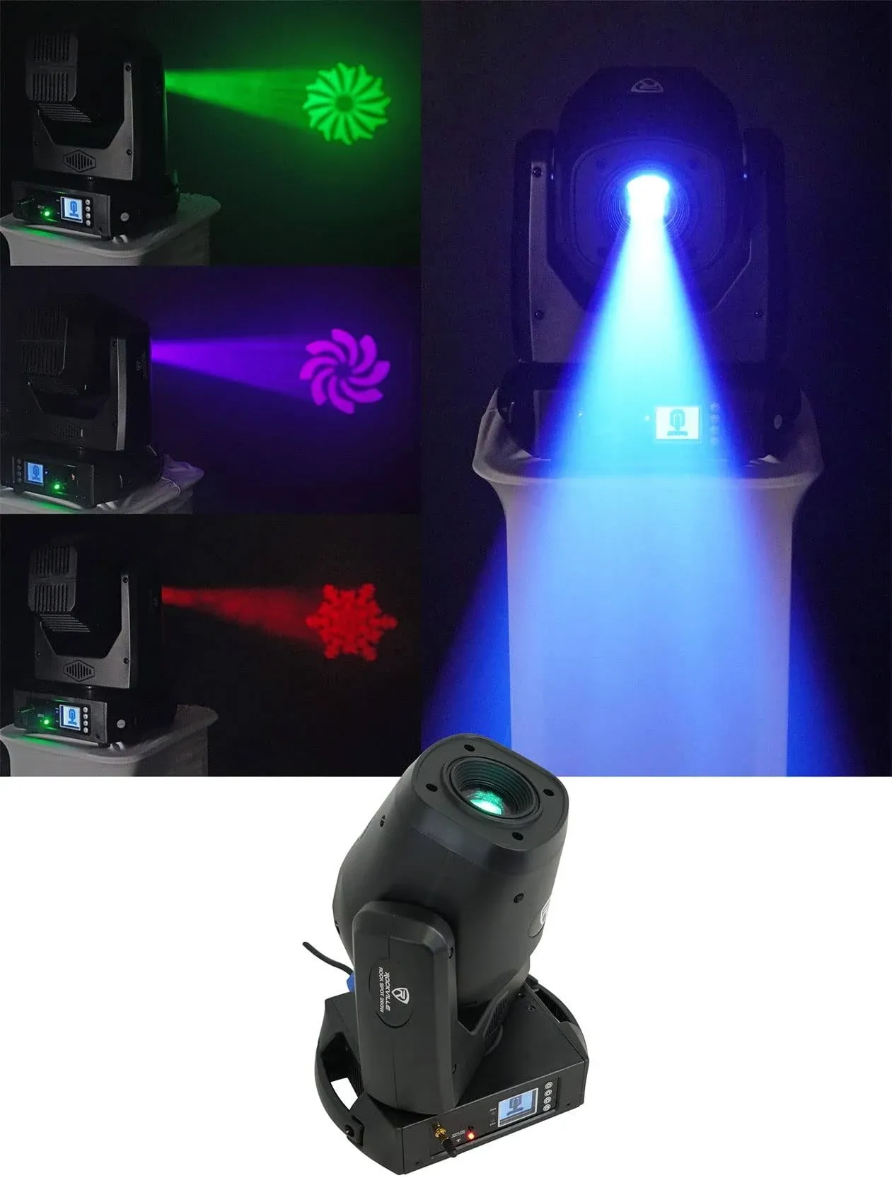 Rockville ROCK SPOT 260W DJ Moving Head Spot Light w Wireless DMX+Prism+Gobos