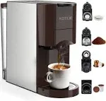 KOTLIE Espresso 4in1 Coffee Machine for Nes*p Original capsule/K-Cup/L’OR/Star*Bks capsule/Ground Capsule and 44mm ESE Coffee Pods, 19 Bar 1450W