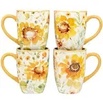 Sunflowers Forever 14 Oz. Mugs, Set of 4