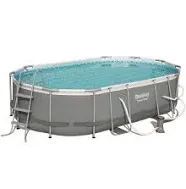 Bestway Power Steel 18' x 9' x 48" Oval Above Ground Outdoor Pool Set