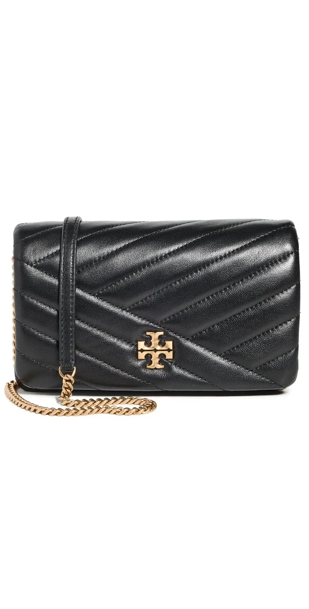 Tory Burch Kira Chevron Chain Wallet - Black