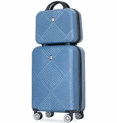 NINEDIN 4-piece ABS Lightweight Suitcase Aircraft Wheels 14-inch makeup box