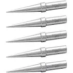 Weller Genuine 5 Piece Soldering Tips Set, conical, 0.016&#034; - TETS-5