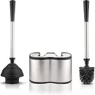 UMIEN™ Toilet Brush and Plunger Set - Stainless Steel Plunger and Toilet Brus...