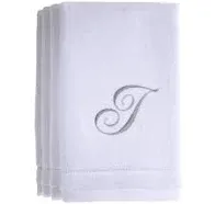 Monogrammed White Fingertip Towels Set of 4