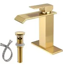 BWE®One-Handle 4" Centerset Brushed Gold Bathroom Sink Faucet