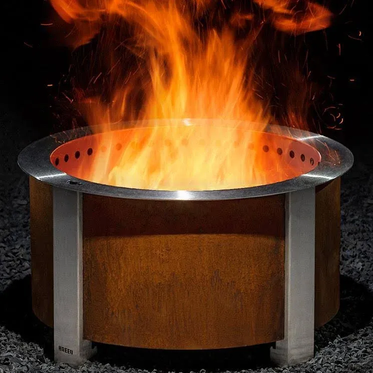 Breeo x Series 24 Smokeless Fire Pit | Corten Steel