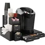 Mind Reader 2-Piece K-Cup Coffee Pod Drawer and Condiment Organizer Caddy, Black