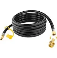 12 FT Propane Quick Connect Hose for RV to Gas Grill 1/4" Quick Connect Hose Converter Replacement for 1 LB Throwaway Bottle Connects 1 LB Portable