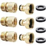 HQMPC Garden Hose Quick Connector Water Hose Quick Connect inch GHT Brass Easy Connect Fitting Quick Connect Hose Fittings Garden Hose Fitting