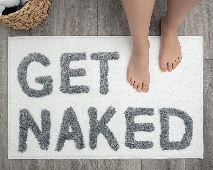 Get Naked Bath Mat White Get Naked Rug Cute Bath Mat Fun Bath Mat