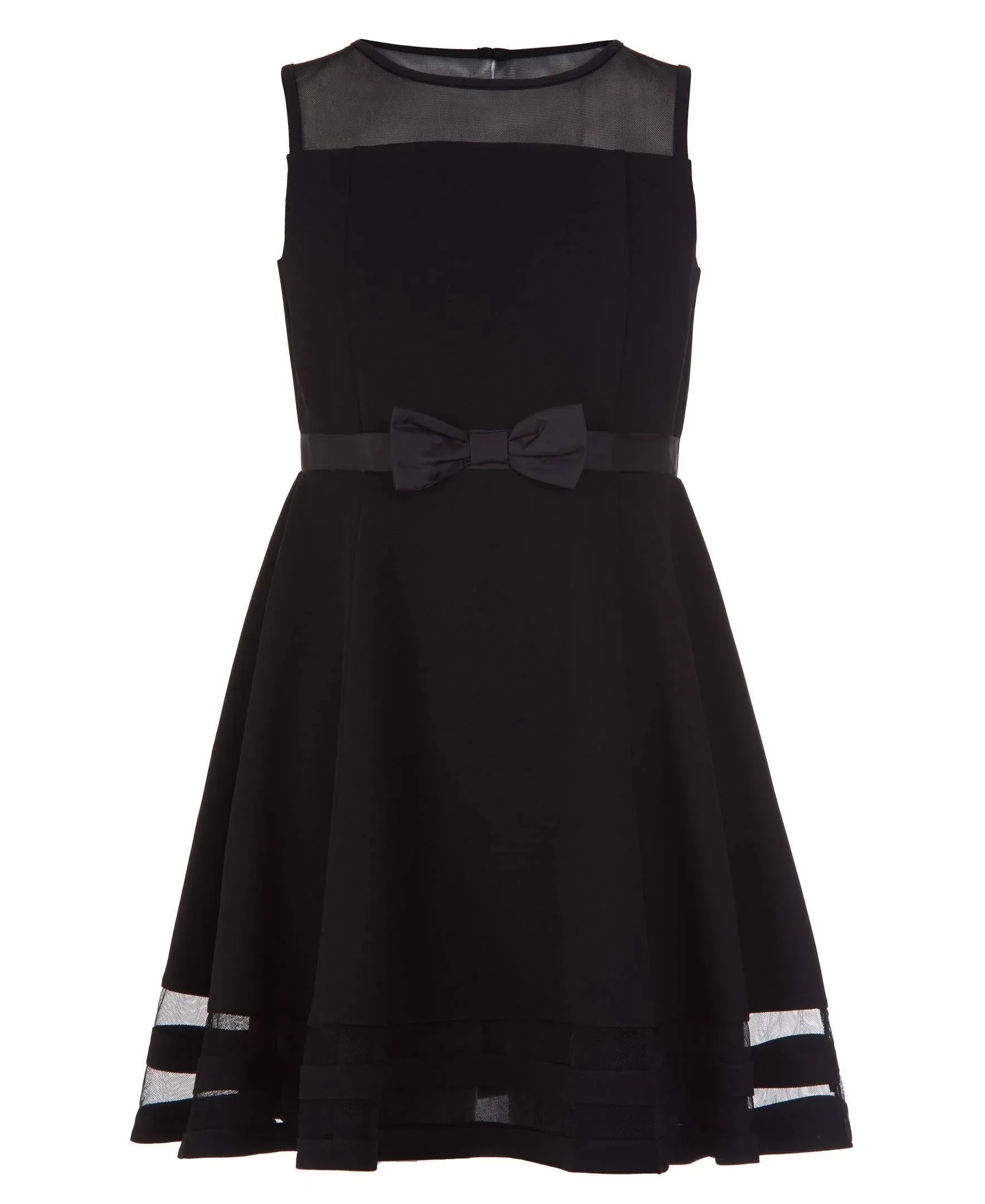 Calvin Klein Girls' Sleeveless Party Dress, Fit and Flare Silhouette, Round Neckline & Back Zip Closure