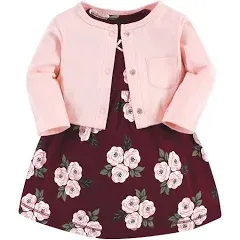 Hudson Baby Baby Girls Cotton Dress and Cardigan Set