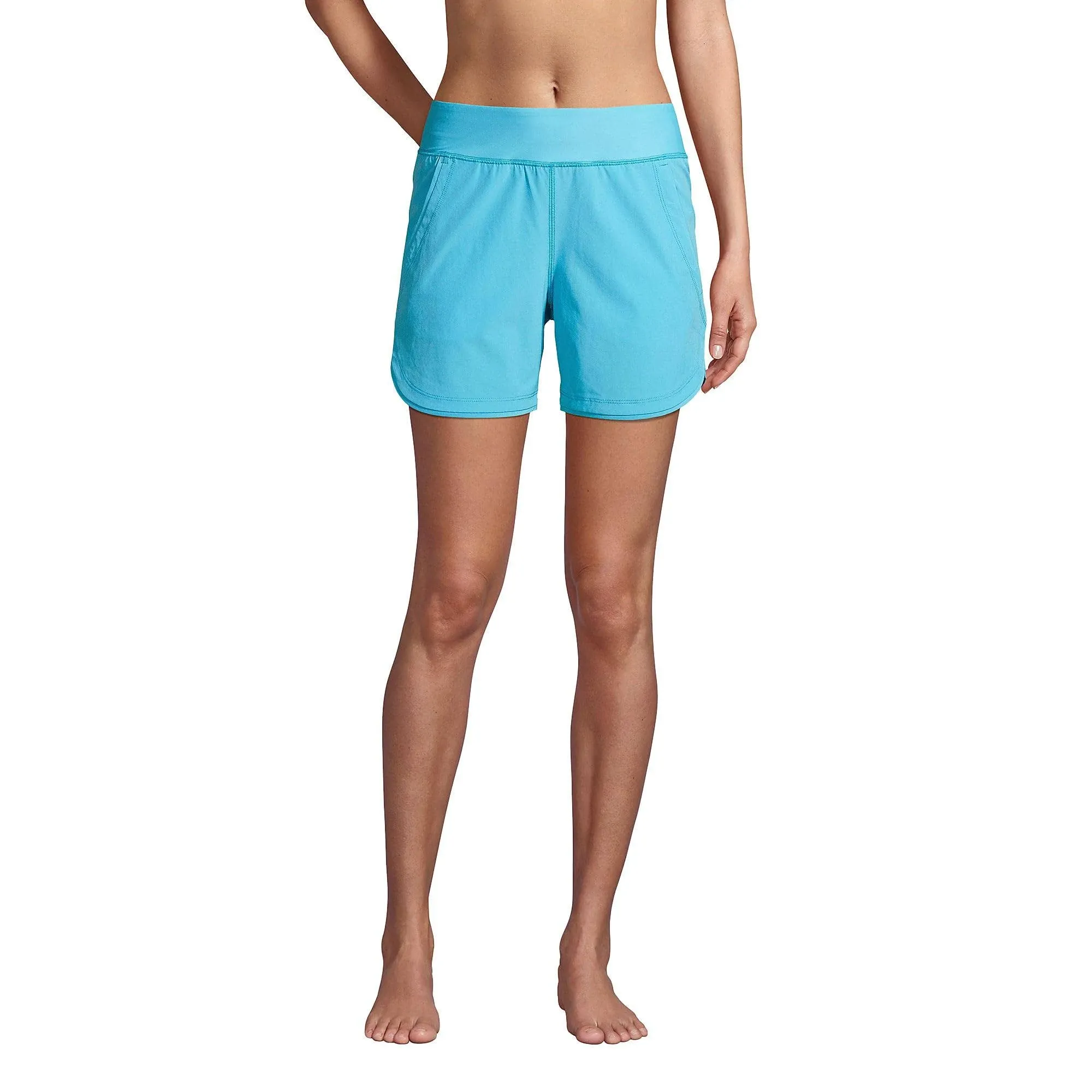 Lands' End Women's 5" Board Shorts with Panty - 16 - Turquoise