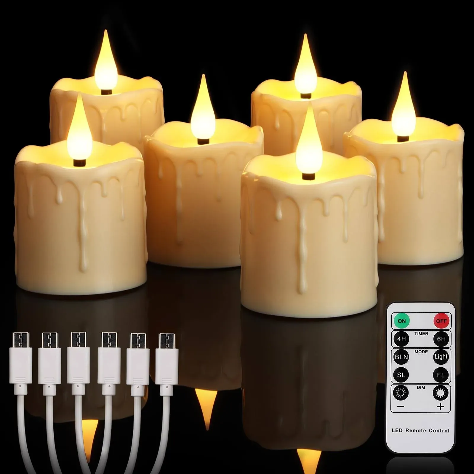 Yunsheng Rechargeable Flameless Votive Candles