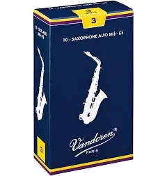 Vandoren Alto Saxophone Reeds, Strength 3, 10 Pieces, SR213 ~ NEW SEALED