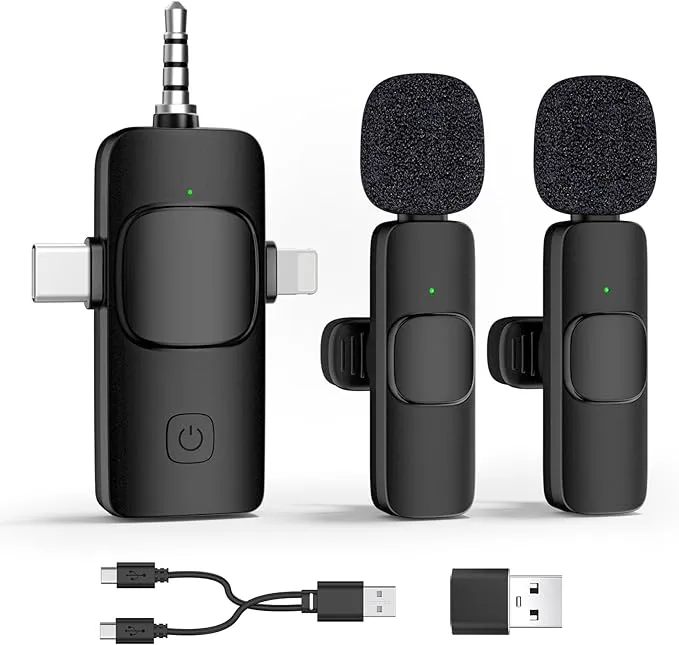 3 in 1 Wireless Lavalier Microphone