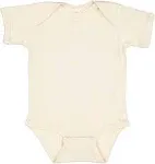 Rabbit Skins 4400 Infant Baby Rib Bodysuit - Natural, 6M