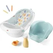 Fisher-Price 4-in-1 Sling 'N Seat, Baby Bath Tub for Newborn to Toddler, Summer Blossoms