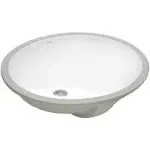 Ruvati RVB0618 16 x 13 inch Undermount Bathroom Sink White Oval Porcelain Ceramic with Overflow