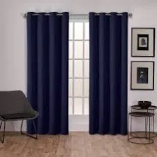 Exclusive Home Sateen Woven Blackout Grommet Top Curtain Panel Pair