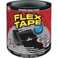 Flex Tape Rubberized Waterproof Tape Black Strong Patch Bond Seal Repair 4”x5’