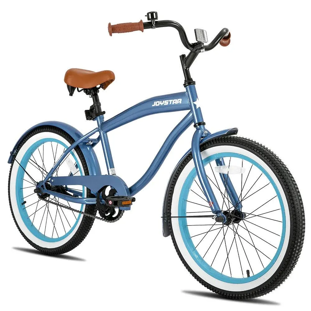 JOYSTAR 20 24 26 inch Beach Cruiser Bike for Kids, Youth, Men and Women. Deep Blue / 20 inch