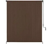 Vicllax Outdoor Roller Shade, Patio Cordless Blinds Roll Up Shade (7' W x 8' L), Mocha