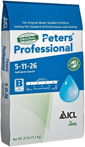 Peters Professional 5-11-26 Hydroponic Special Fertilizer 25 lb