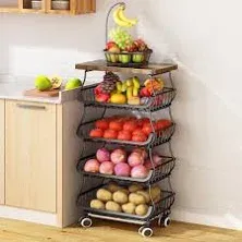 SAYZH 5 Tier Stackable Fruit and Vegetable Storage