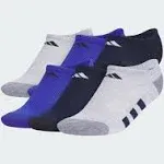 adidas Athletic Cushioned No Show Socks (6-Pairs) for Kids, Boys and Girls-Durable, Breathable Low-Profile Fit