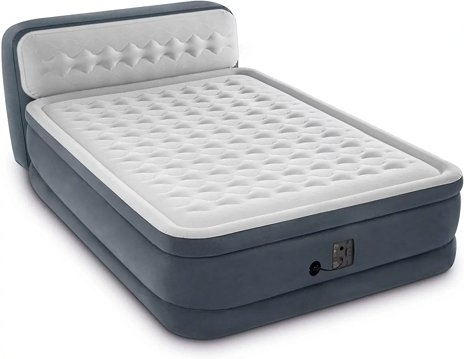 Intex Dura-Beam Deluxe Ultra Plush Headboard Queen Mattress with Built-In Pump