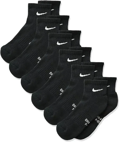 Nike Boys' 6-Pack Cushioned Quarter Socks