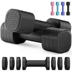 Adjustable Dumbbell Set of 2, 4 in 1 Free Weights Dumbbells Set for Women, 5lb Dumbbells Set of 2, Each 2lb 3lb 4lb 5lb with TPU Soft Rubber Handle