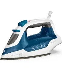 BLACK+DECKER EASY STEAM COMPACT IRON WHITE/BLUE SMARTSTREAM + VERTICAL STEAM NEW