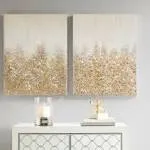 Madison Park Gold Golden Glimmer Hand Embellished Canvas 2 Piece Set