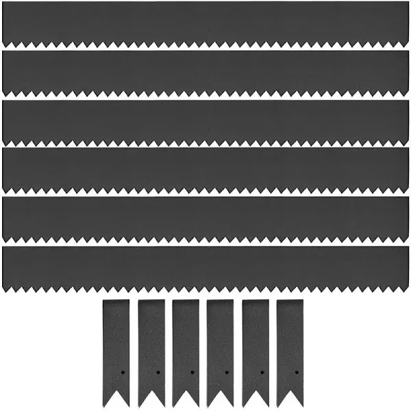 Steel Landscape Edging 40 Inch Strips, Steel Edging 4 Inch Depth, 6 Pack Hammer 