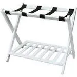 Shelf-White Luggage Rack, 26.75&#034; Wide