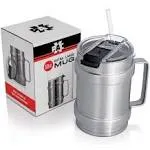 Maxam 50 oz Double Vacuum Wall Mug with Lid & Handle