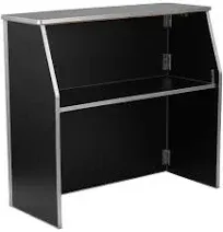 Flash Furniture 4' Black Laminate Foldable Bar XA-BAR-48-BK-GG