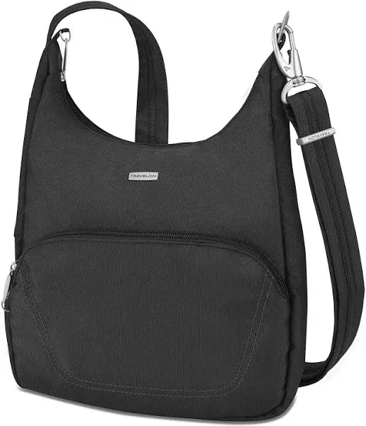 Anti-Theft Classic Essential Messenger Bag, Black, One Size, 9.75 x 10 x 2.5