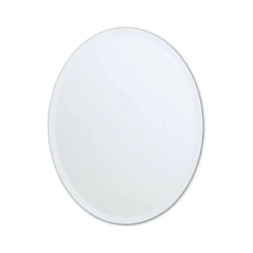 Better Bevel 24 in. W x 36 in. H Frameless Copper-Free Oval Beveled Edge Bathroom Vanity Mirror, Clear