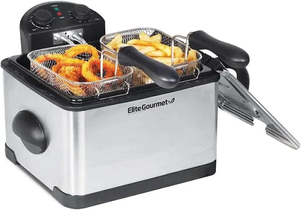 Elite Gourmet Gourmet Edf-401t Electric Immersion Deep Fryer 3-Baskets 1700-Watt