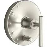 Kohler T14501-4-BN Purist Rite-Temp Pressure-Balancing Valve Trim with Lever Handles - Vibrant Brushed Nickel