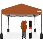 Best Choice Products 8x8ft Easy Setup Pop Up Canopy w/ 1-Button Setup, Wheeled Case, 4 Weight Bags - Rust