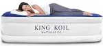 King Koil Luxury Pillow Top Plush Air Mattress with Built-in High-Speed Pump Home