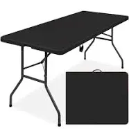 6&#039; Folding Table Plastic Indoor Outdoor Picnic Party Camp Dining Fold-in-Half 