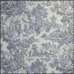 Ellis Curtain Victoria Park Cotton Toile Shower Curtain; Blue