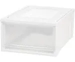 Iris Usa, Medium Plastic Box Chest Drawer Unit, White, 1 Drawer