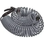 Orbit 50foot Gray Coil Garden Hose with 8 Spray Pattern Nozzle